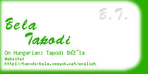 bela tapodi business card